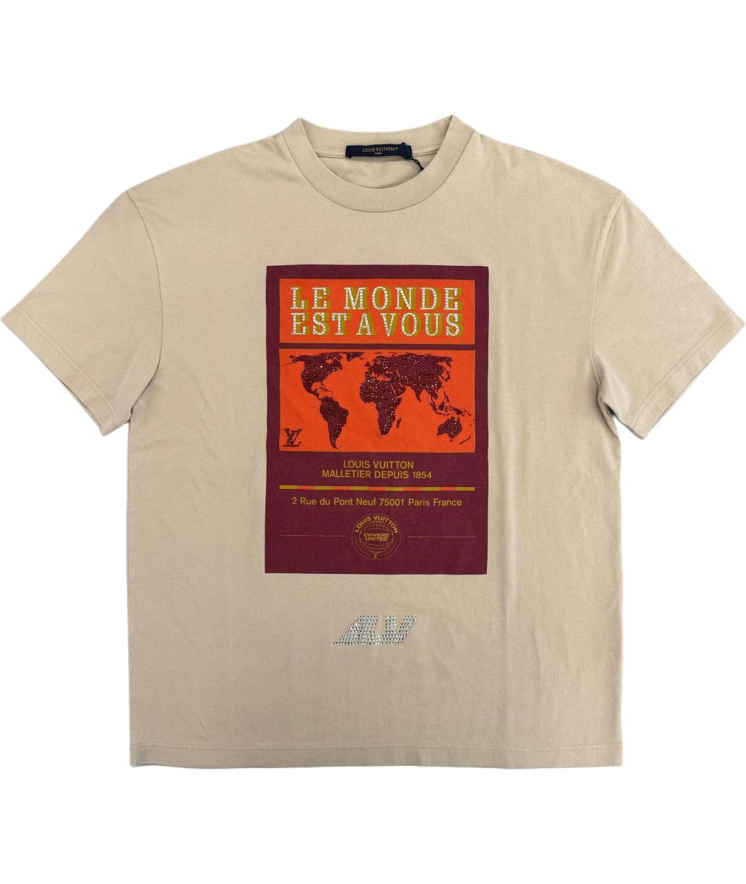 LOUIS VUITTON Бежевая хлопковая футболка, фото 1