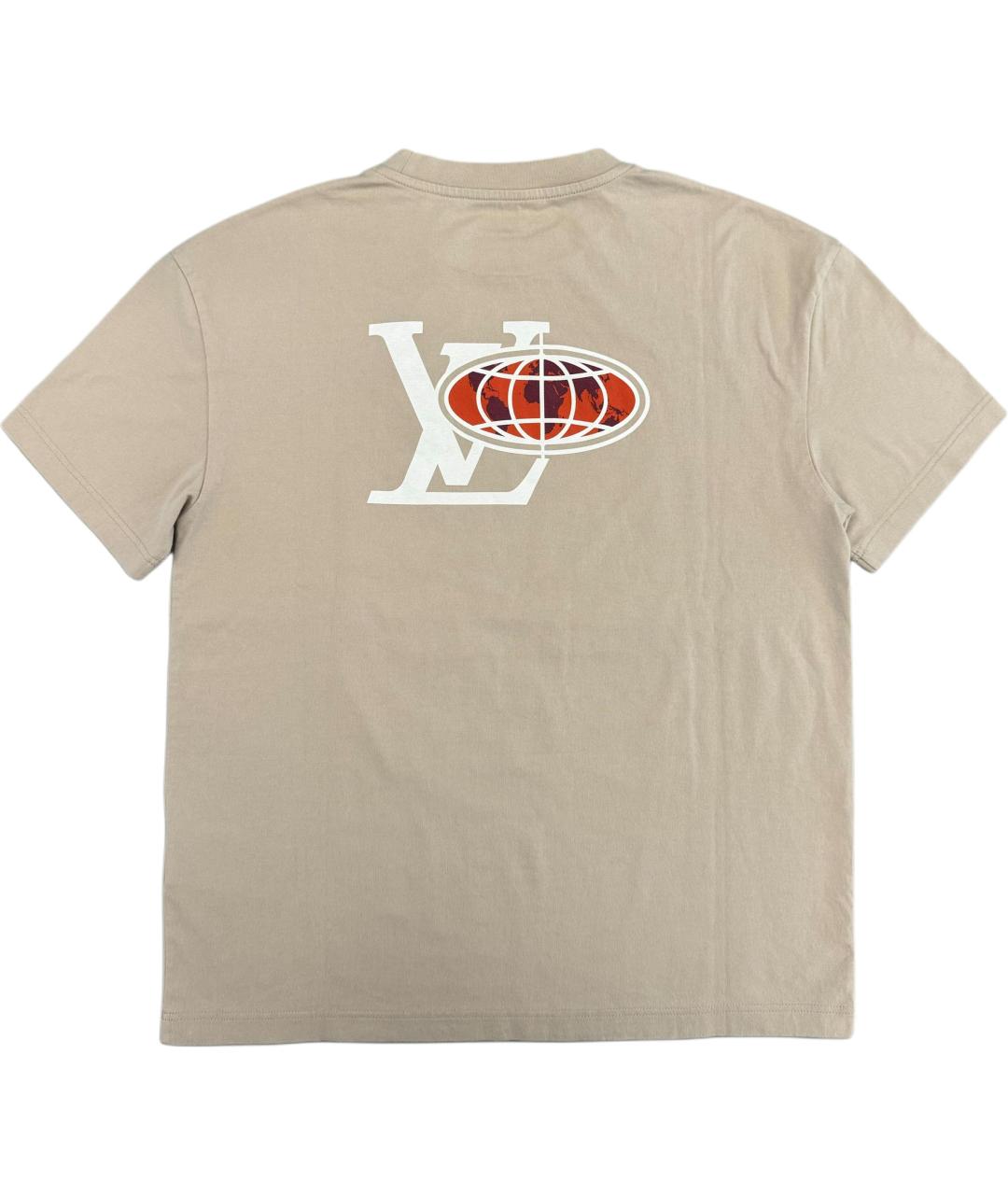 LOUIS VUITTON Бежевая хлопковая футболка, фото 2