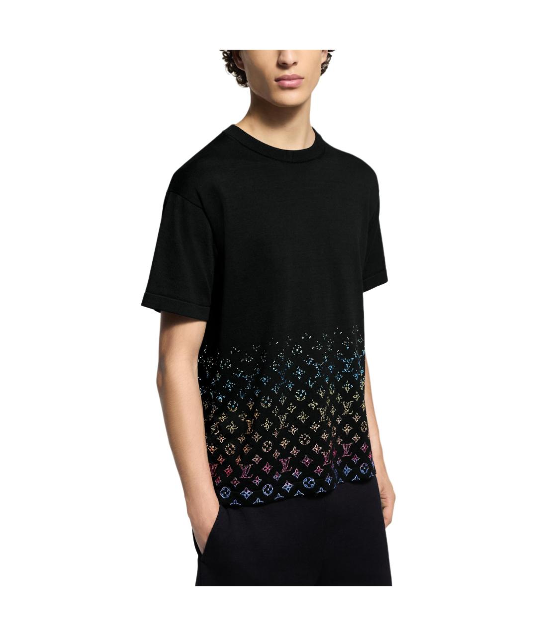 LOUIS VUITTON Черная хлопковая футболка, фото 3