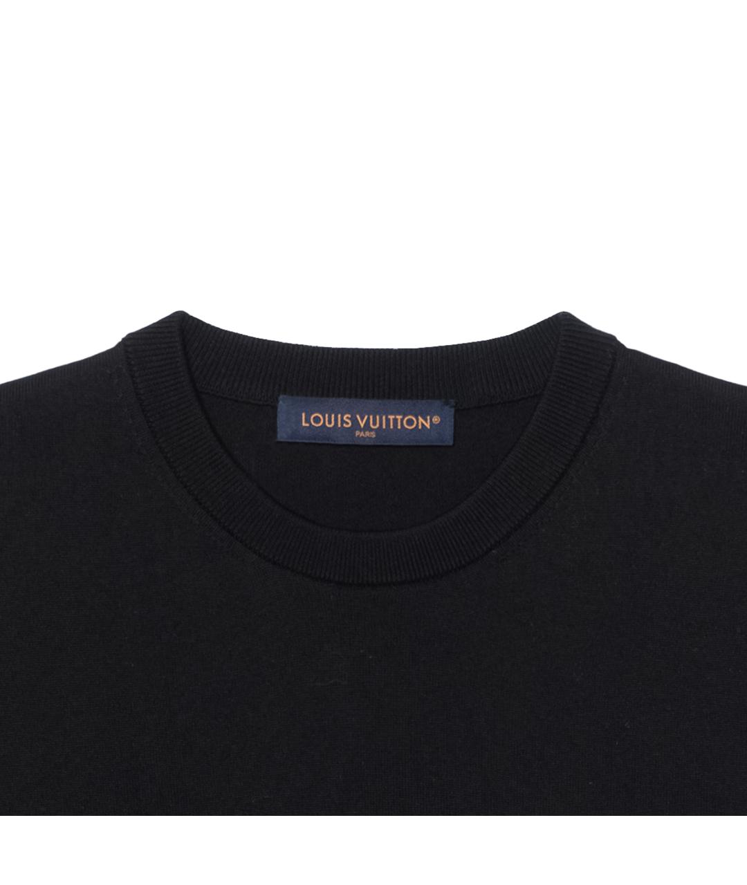 LOUIS VUITTON Черная хлопковая футболка, фото 8