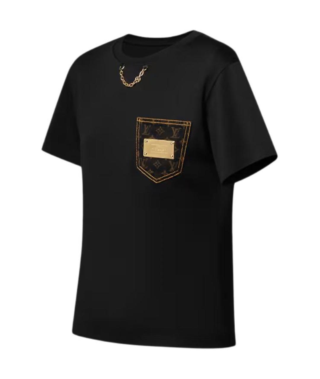 LOUIS VUITTON Черная хлопковая футболка, фото 3
