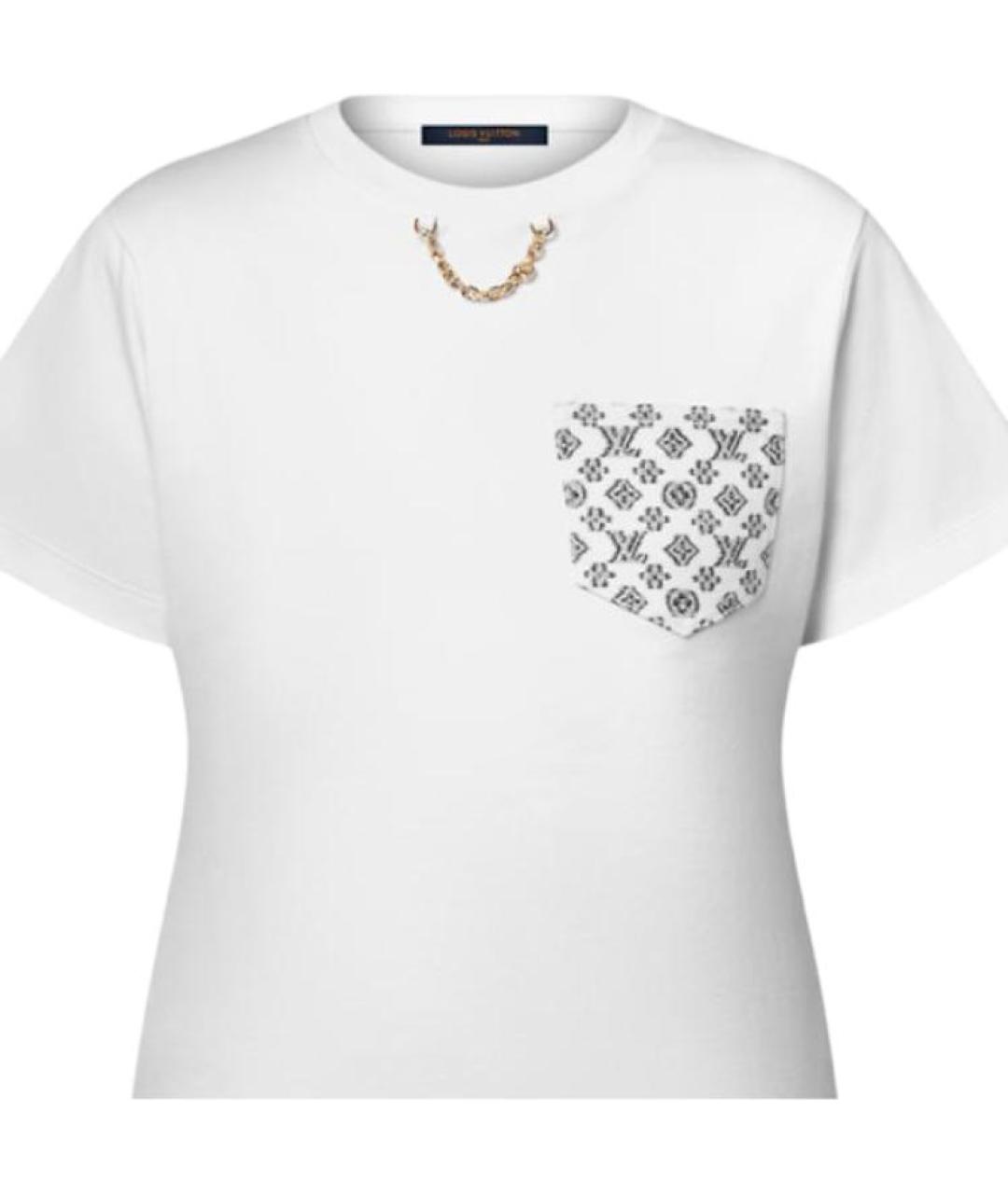 LOUIS VUITTON Белая хлопковая футболка, фото 4