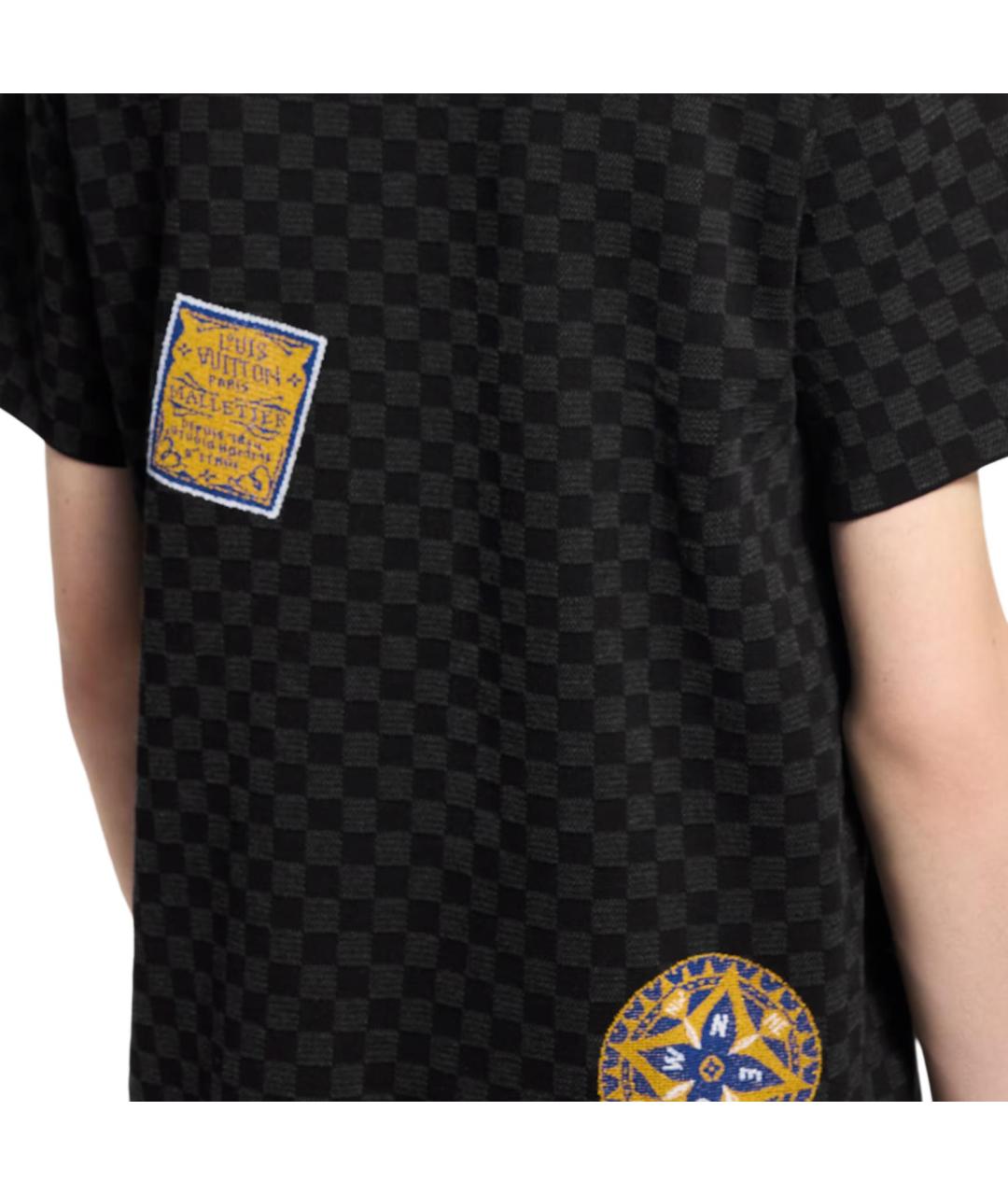 LOUIS VUITTON Черная хлопковая футболка, фото 6