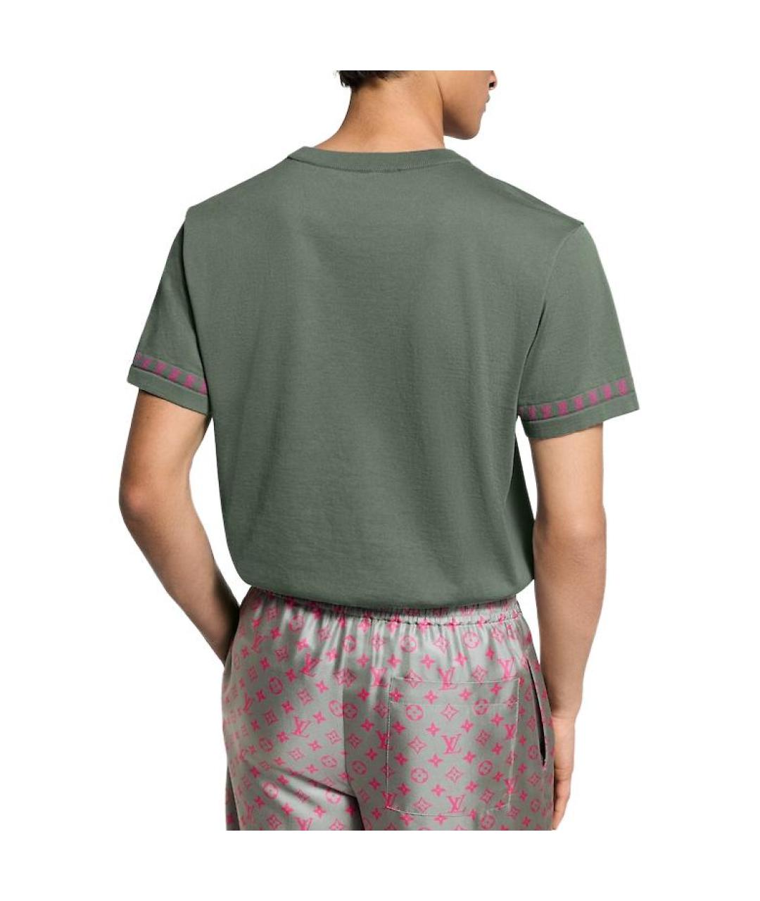 LOUIS VUITTON Зеленая хлопковая футболка, фото 5