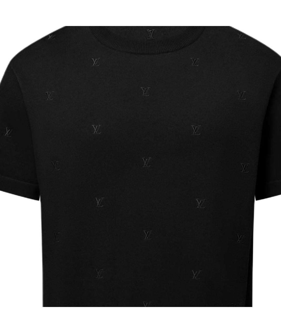 LOUIS VUITTON Черная хлопковая футболка, фото 2