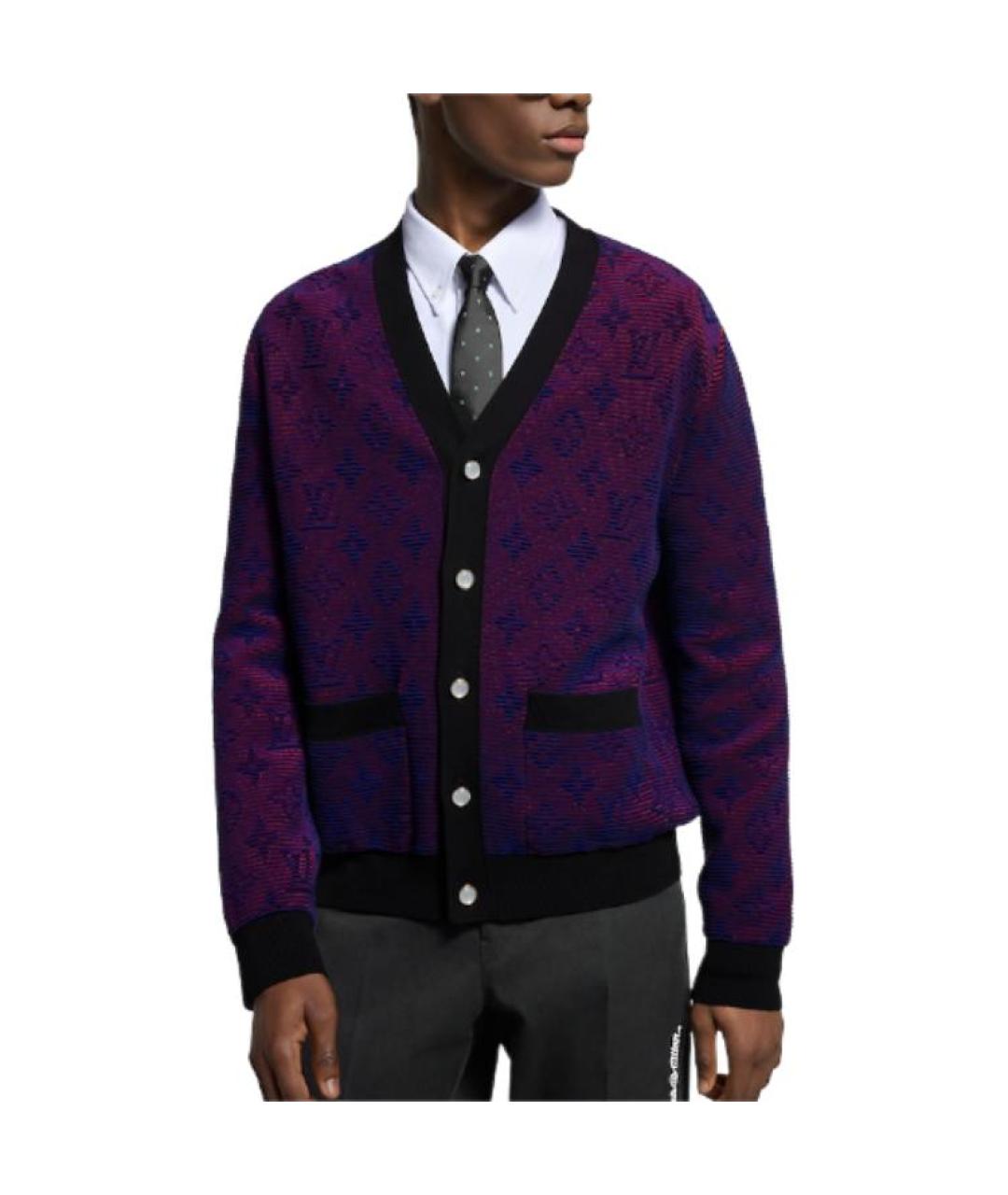 LOUIS VUITTON Фиолетовый хлопковый джемпер / свитер, фото 2