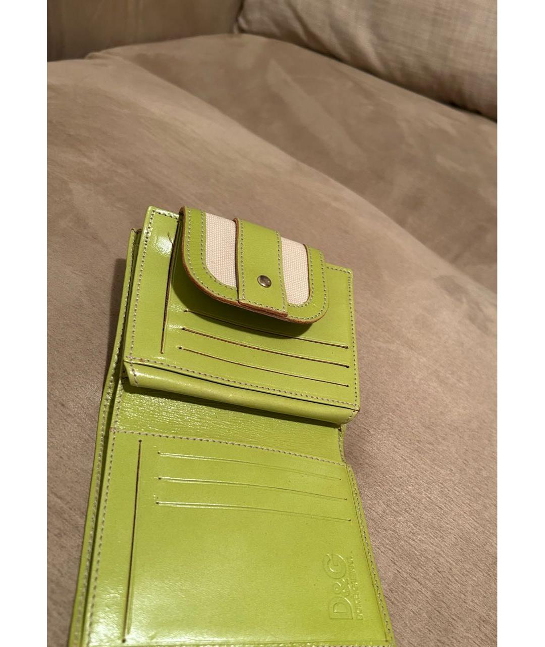 DOLCE&GABBANA Бежевый кожаный кошелек, фото 4