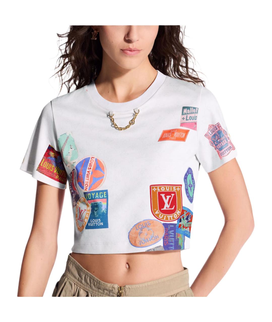 LOUIS VUITTON Белая хлопковая футболка, фото 2