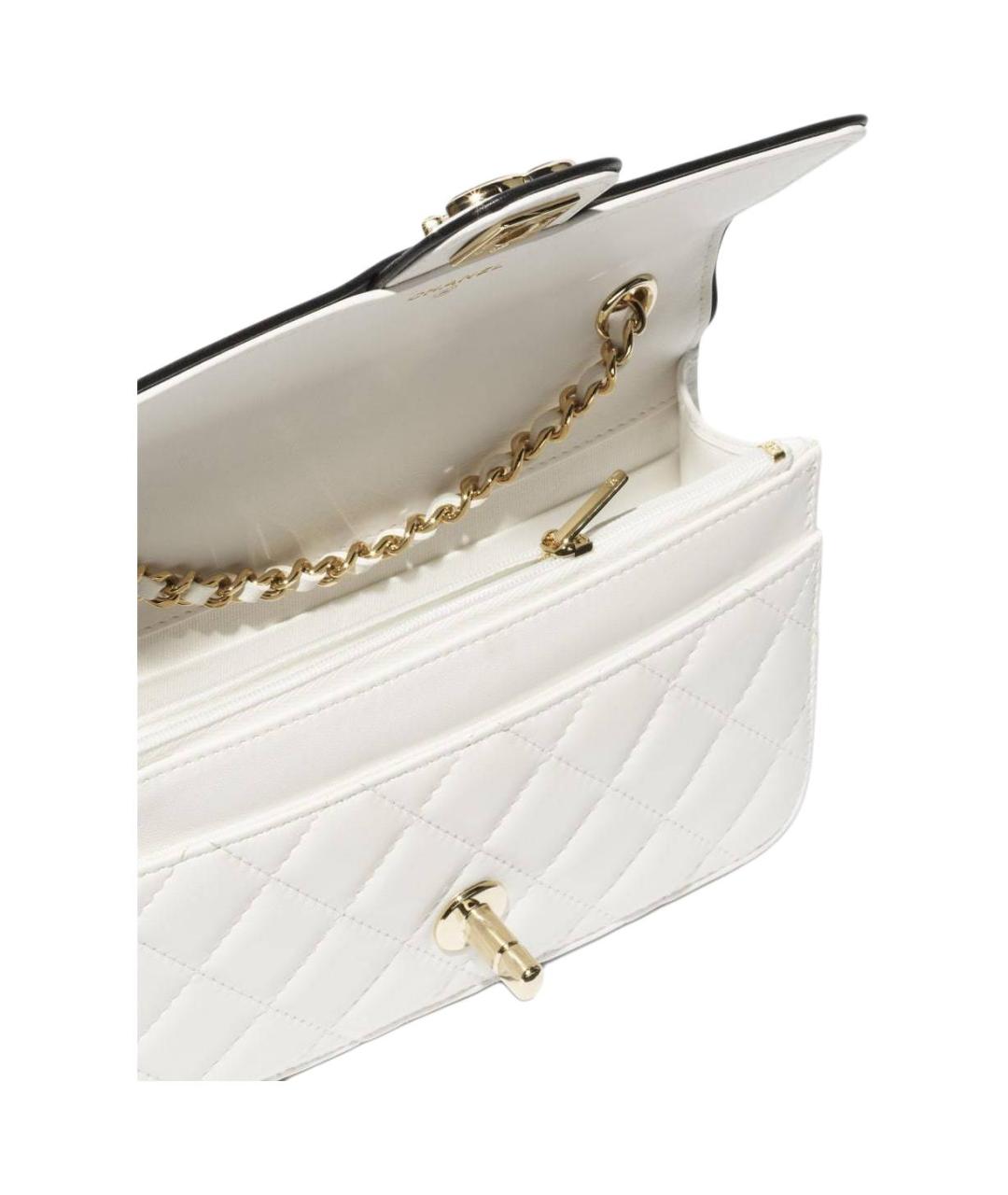 CHANEL Белая кожаная сумка через плечо, фото 3