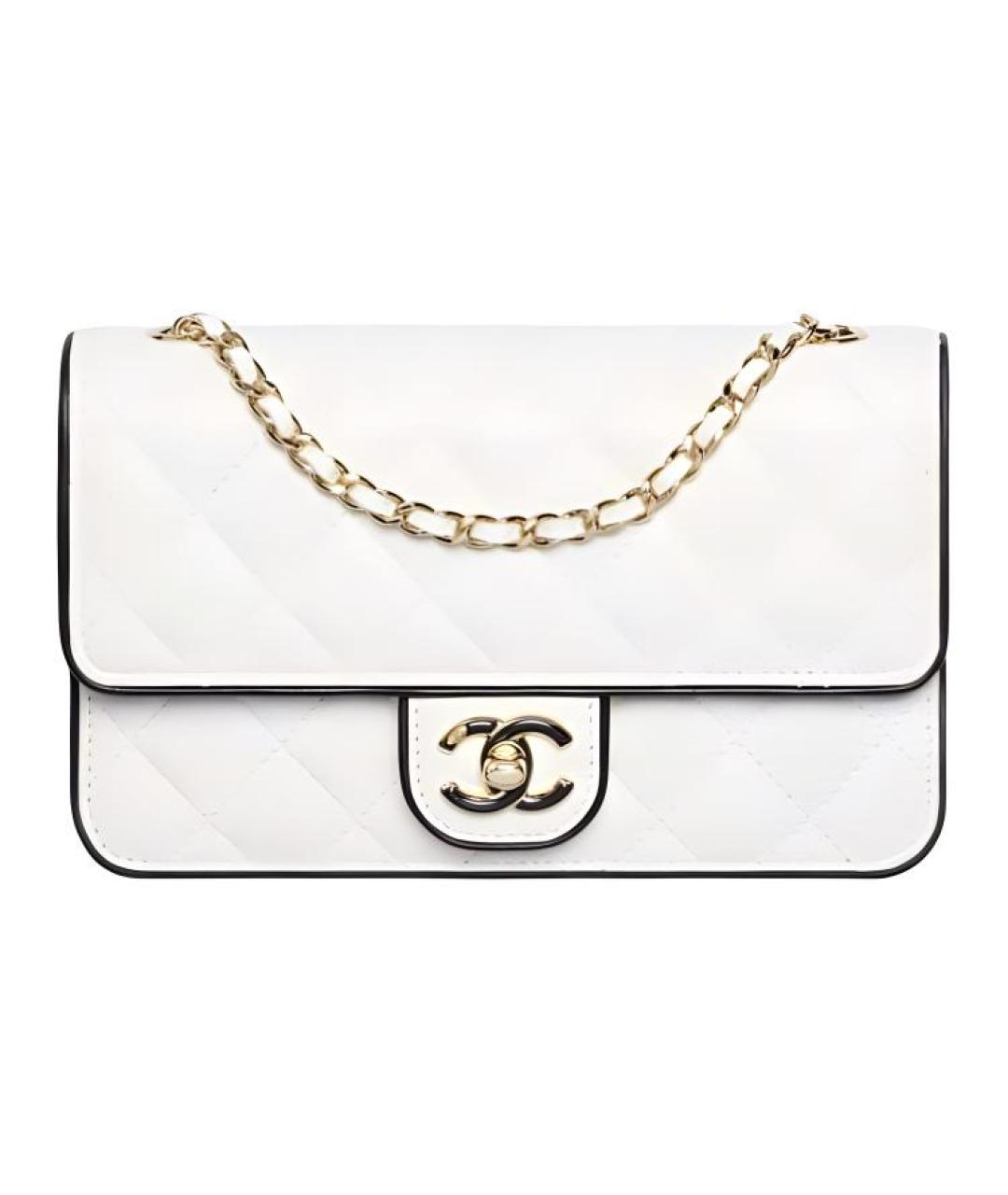 CHANEL Белая кожаная сумка через плечо, фото 1