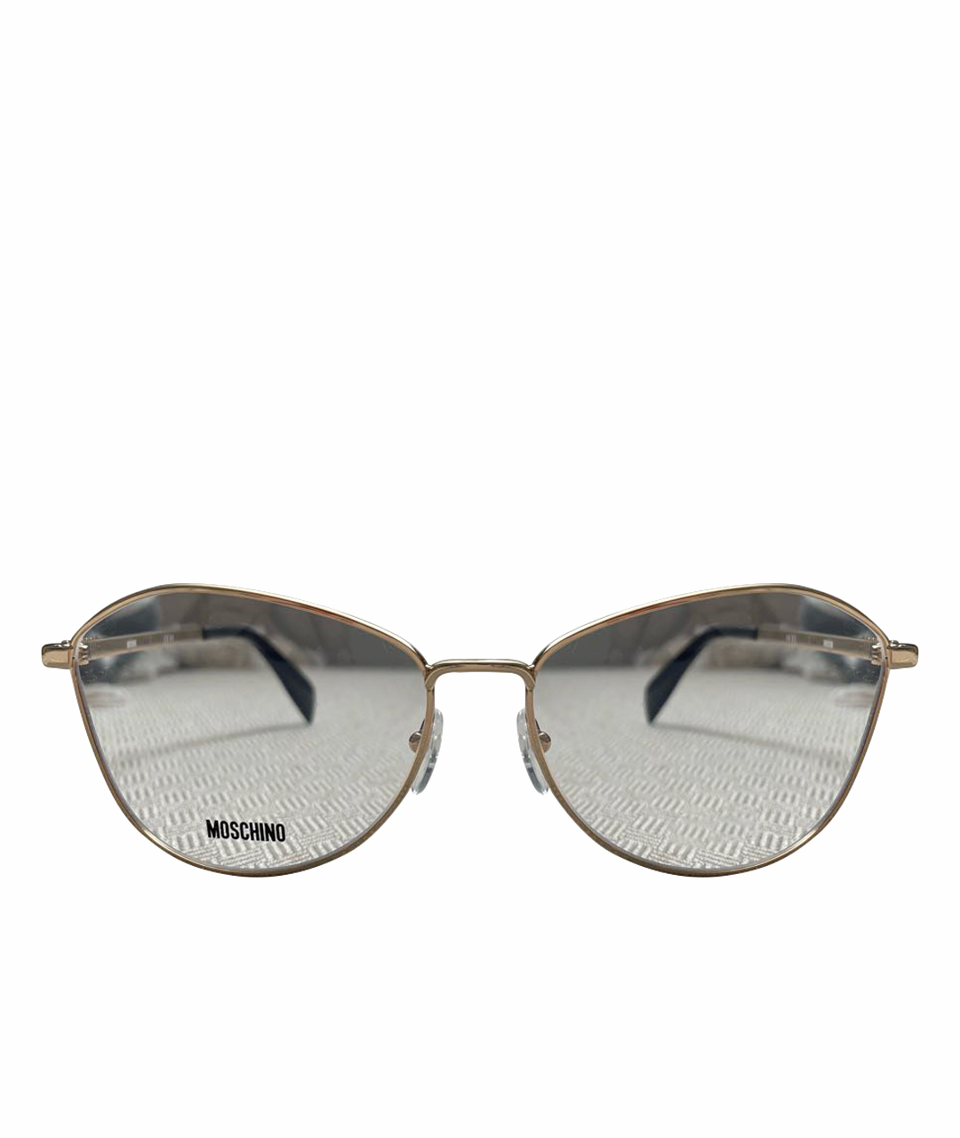 MOSCHINO Золотые металлические солнцезащитные очки, фото 1