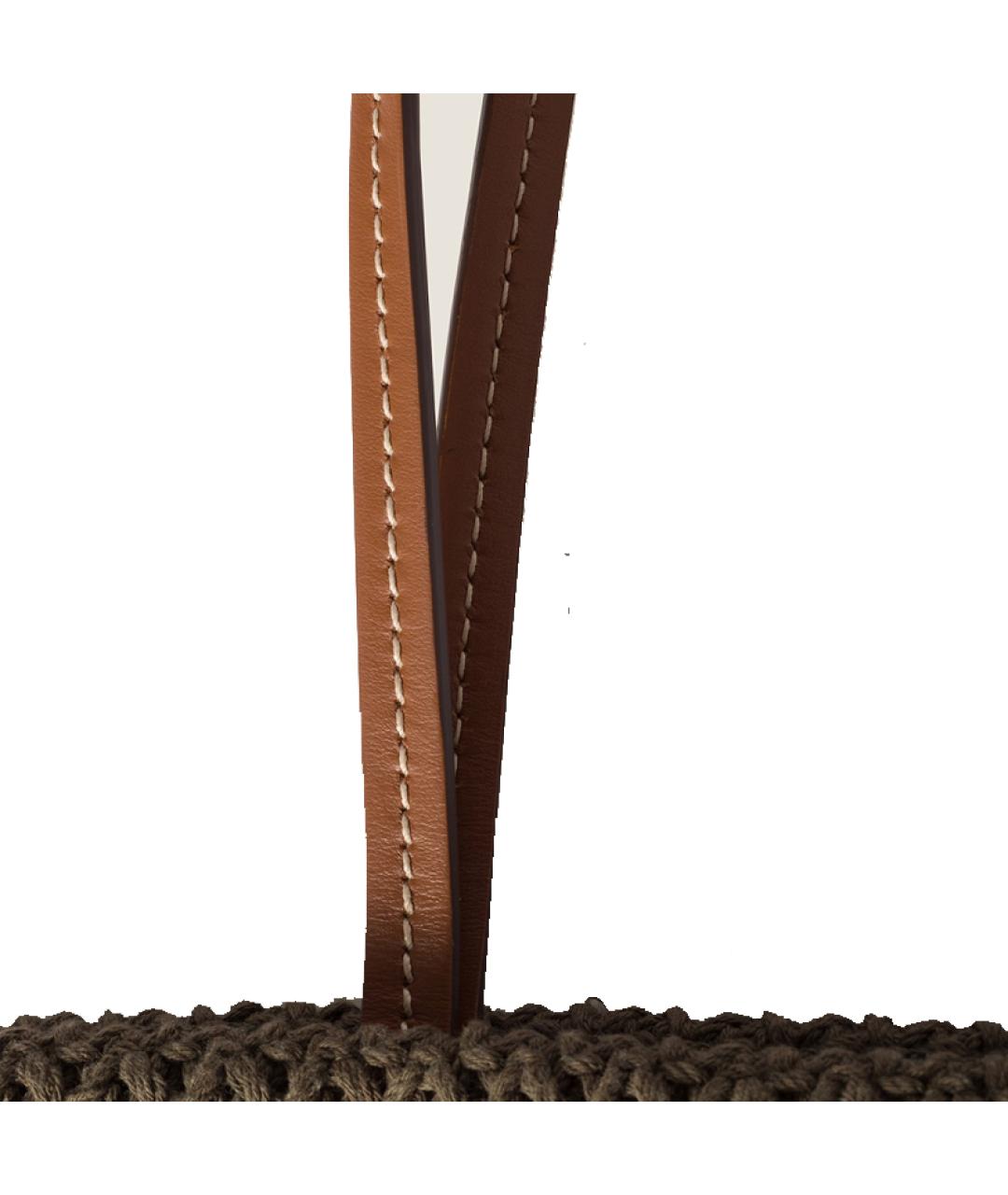 MIU MIU Коричневая хлопковая сумка через плечо, фото 4