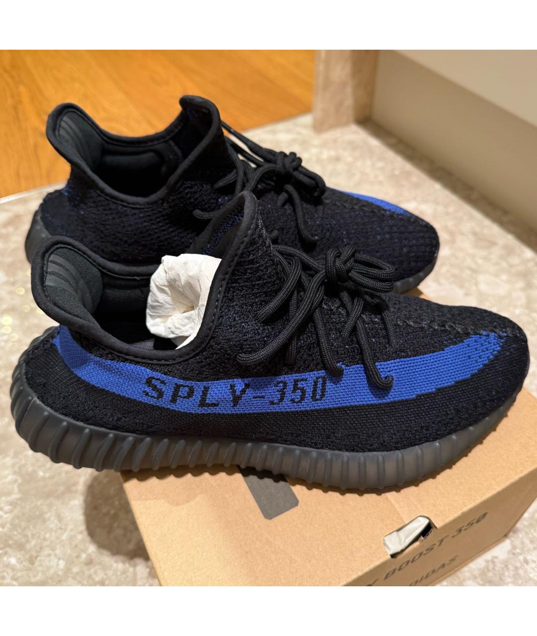 ADIDAS YEEZY Черные текстильные низкие кроссовки / кеды, фото 5