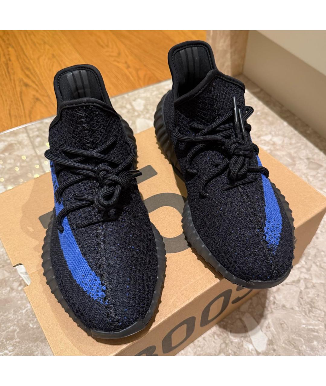 ADIDAS YEEZY Черные текстильные низкие кроссовки / кеды, фото 2