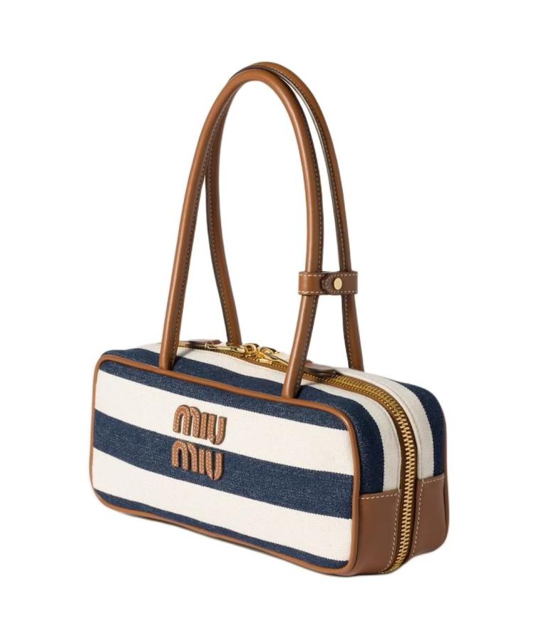 MIU MIU Белая тканевая сумка через плечо, фото 2