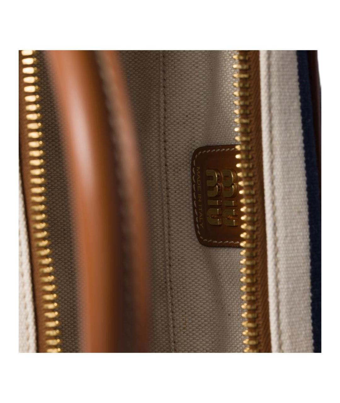 MIU MIU Белая тканевая сумка через плечо, фото 5