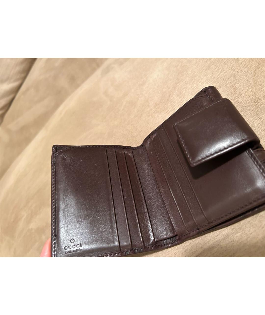 GUCCI Коричневый кожаный кошелек, фото 4