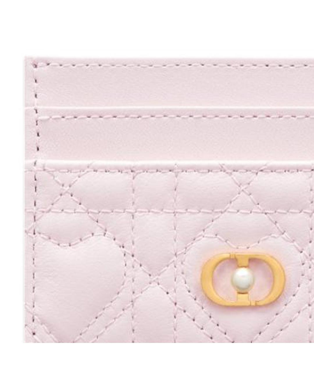 CHRISTIAN DIOR Розовый кожаный кардхолдер, фото 3