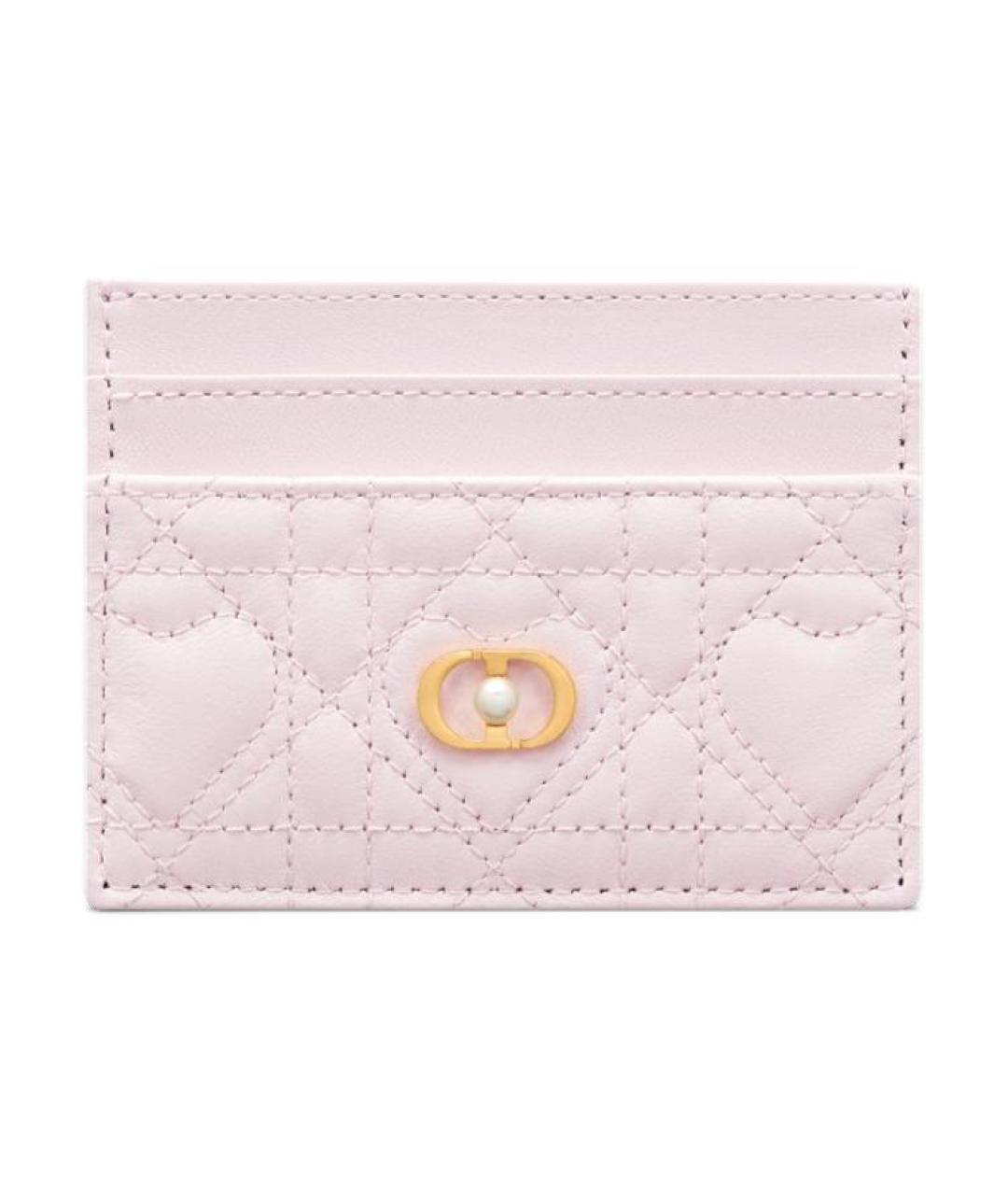 CHRISTIAN DIOR Розовый кожаный кардхолдер, фото 1