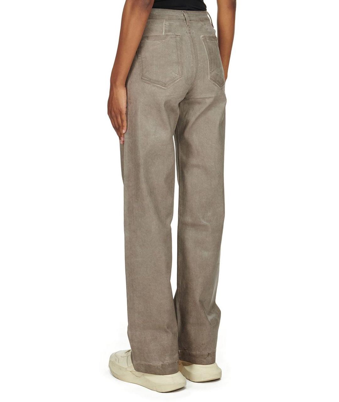 RICK OWENS Хаки хлопковые прямые джинсы, фото 5