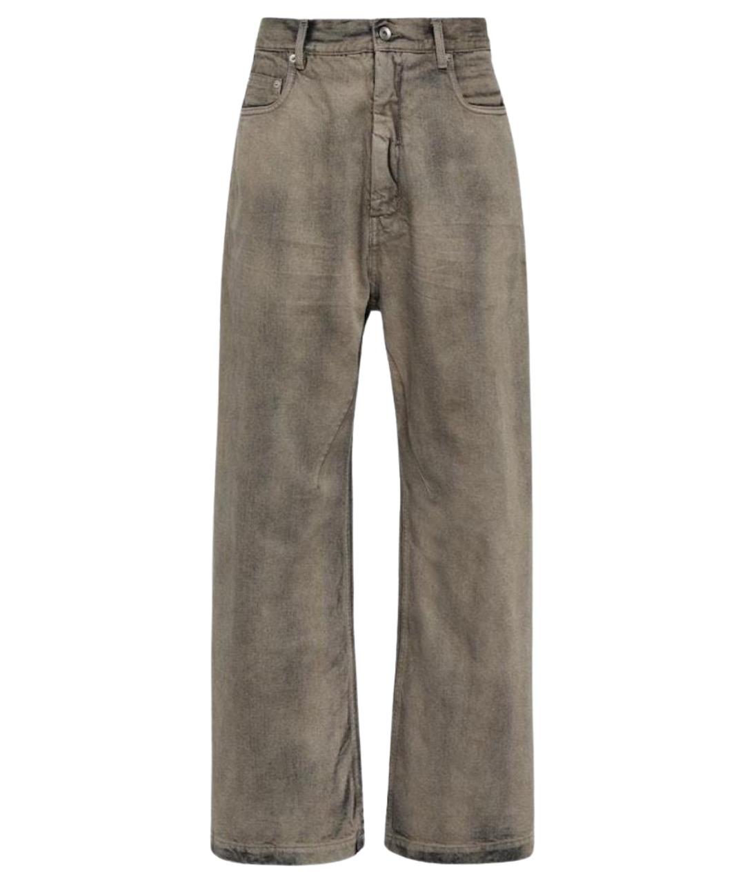 RICK OWENS Хаки хлопковые прямые джинсы, фото 1