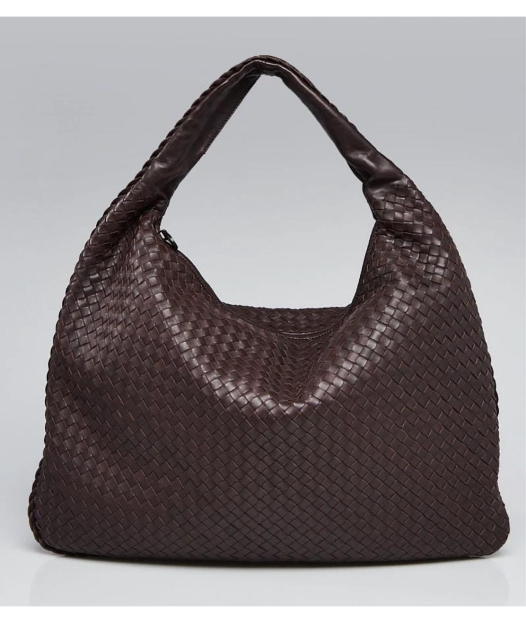 BOTTEGA VENETA Коричневая кожаная сумка через плечо, фото 7