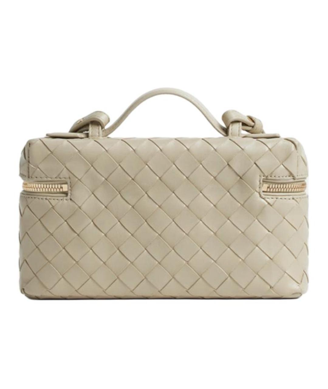 BOTTEGA VENETA Бежевая кожаная косметичка, фото 2