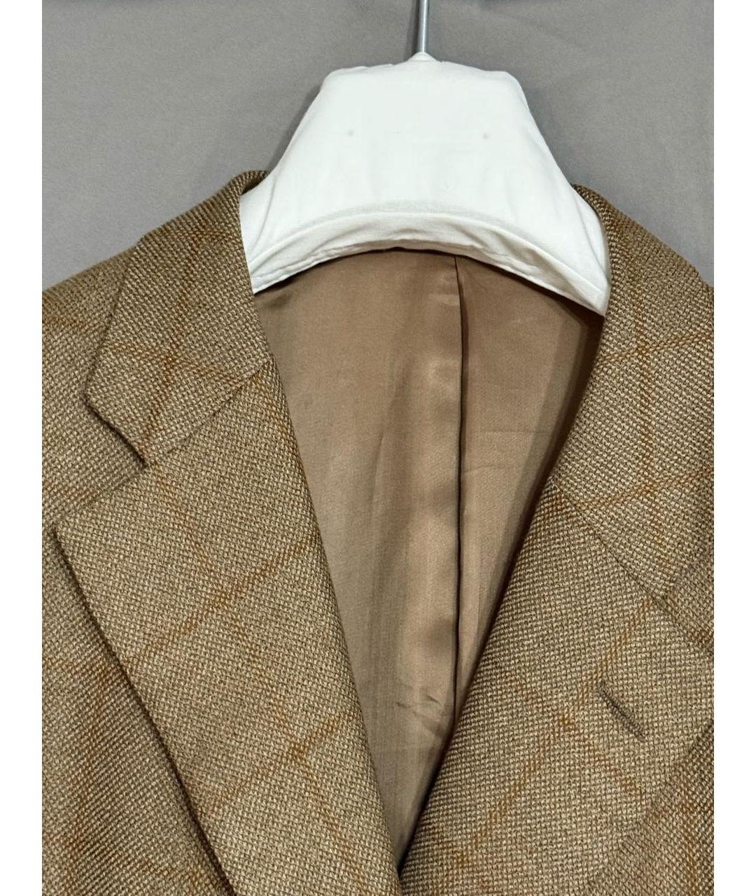 ZEGNA Бежевый шерстяной пиджак, фото 3