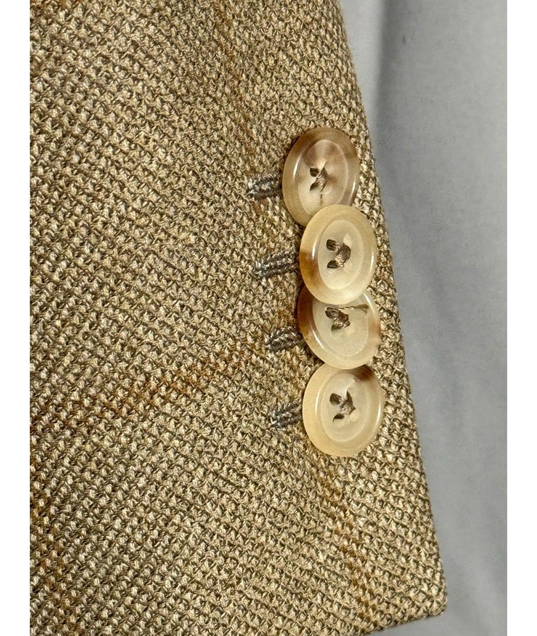 ZEGNA Бежевый шерстяной пиджак, фото 5