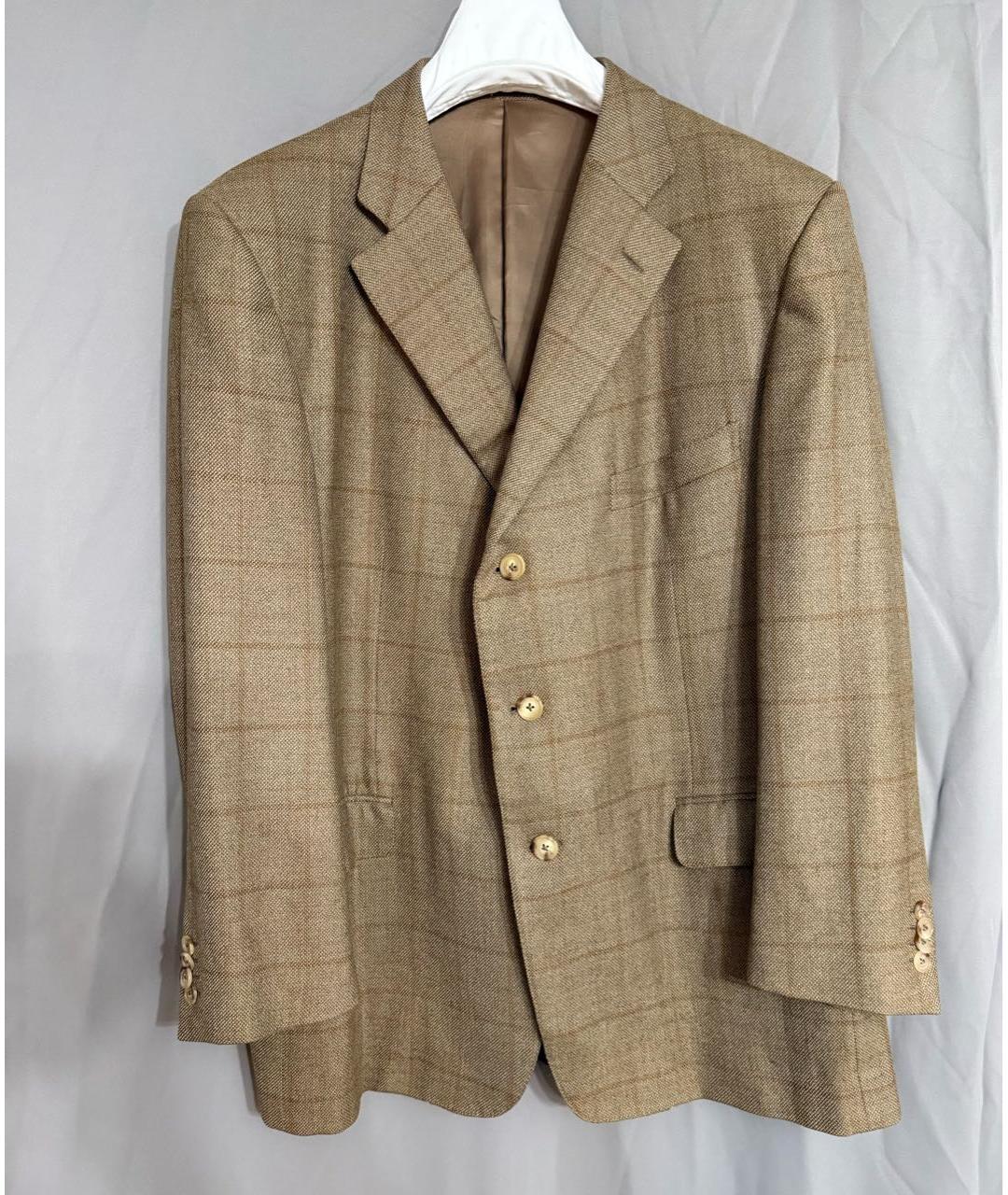 ZEGNA Бежевый шерстяной пиджак, фото 9