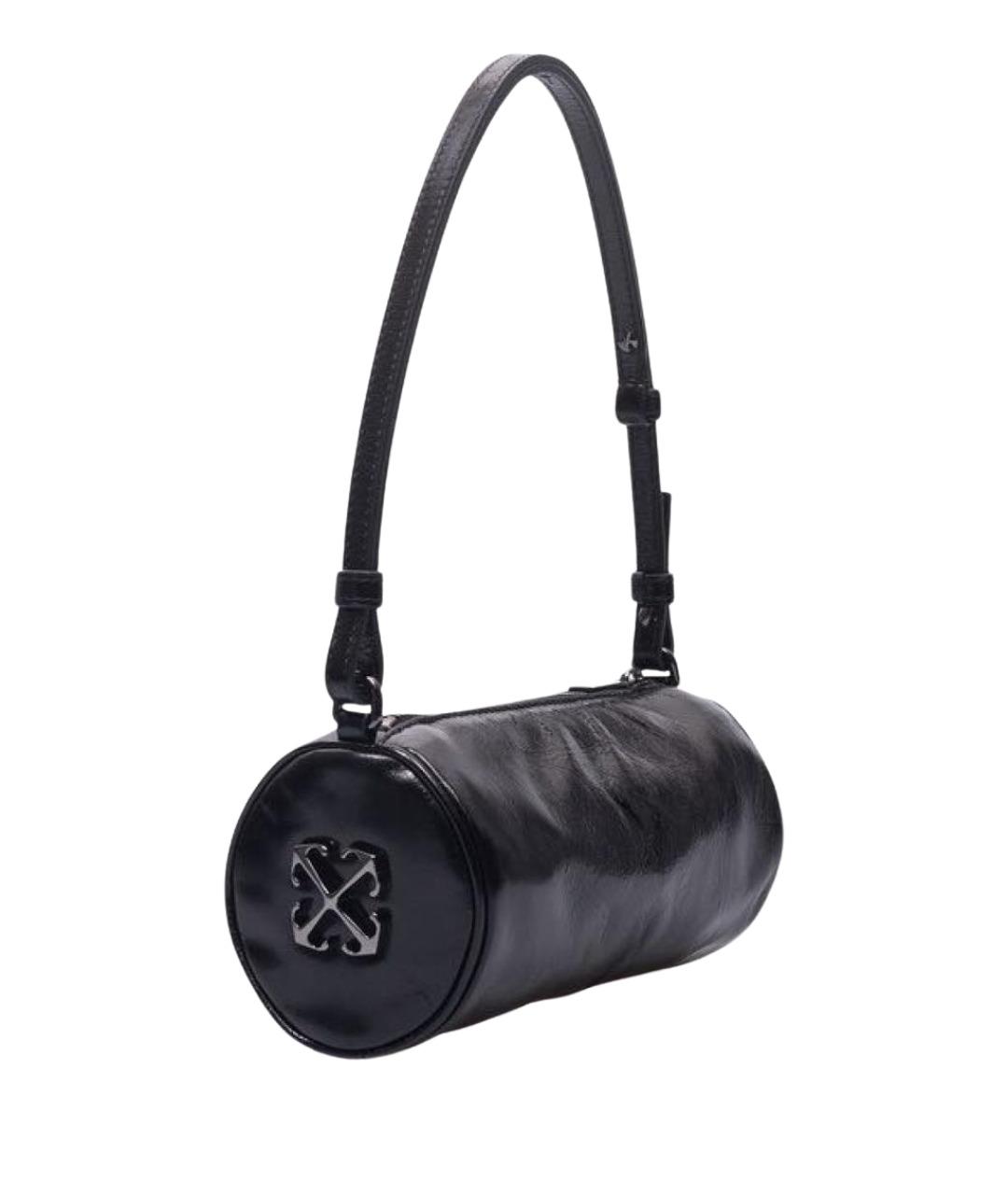 OFF-WHITE Черная кожаная сумка через плечо, фото 1