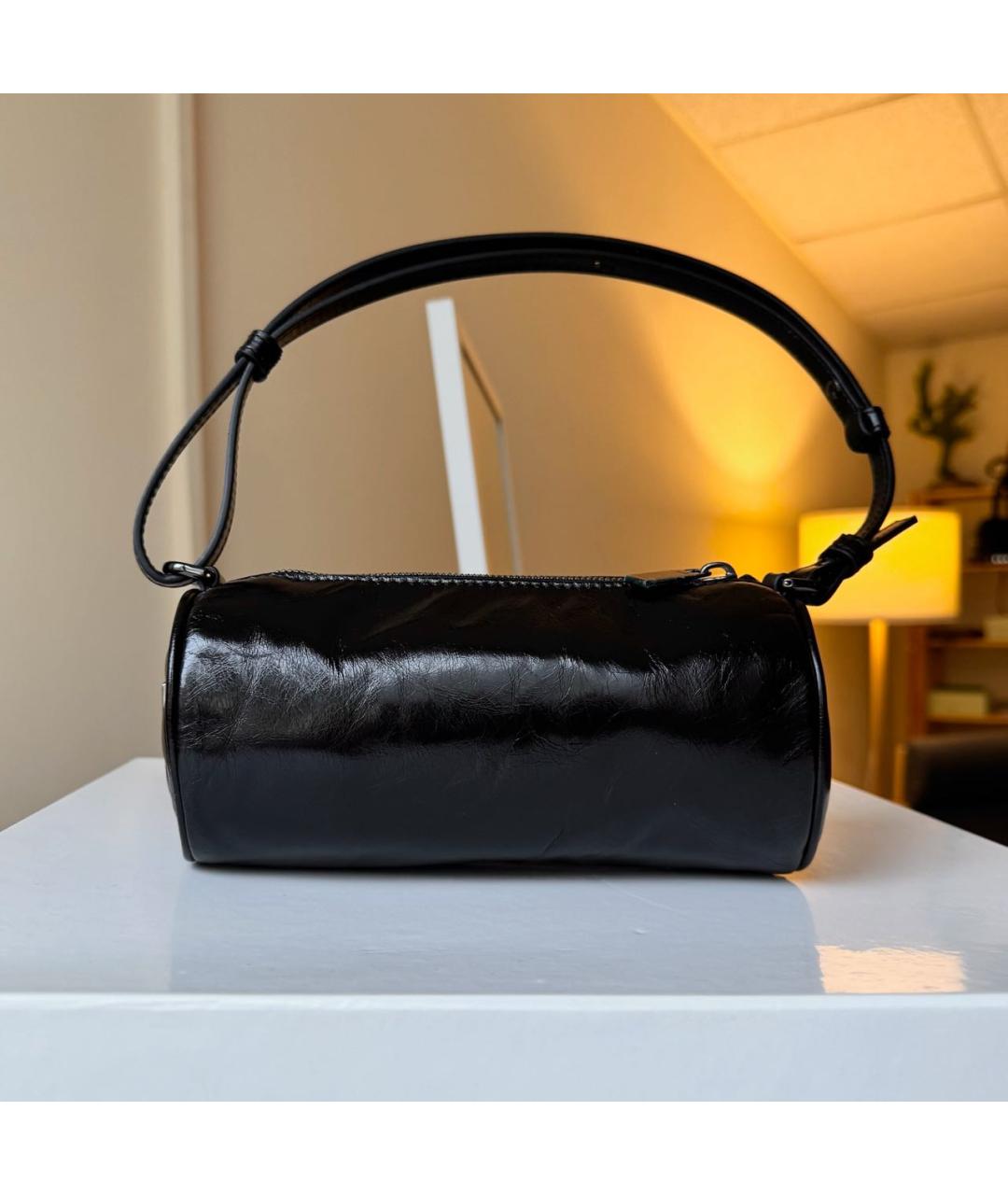OFF-WHITE Черная кожаная сумка через плечо, фото 3