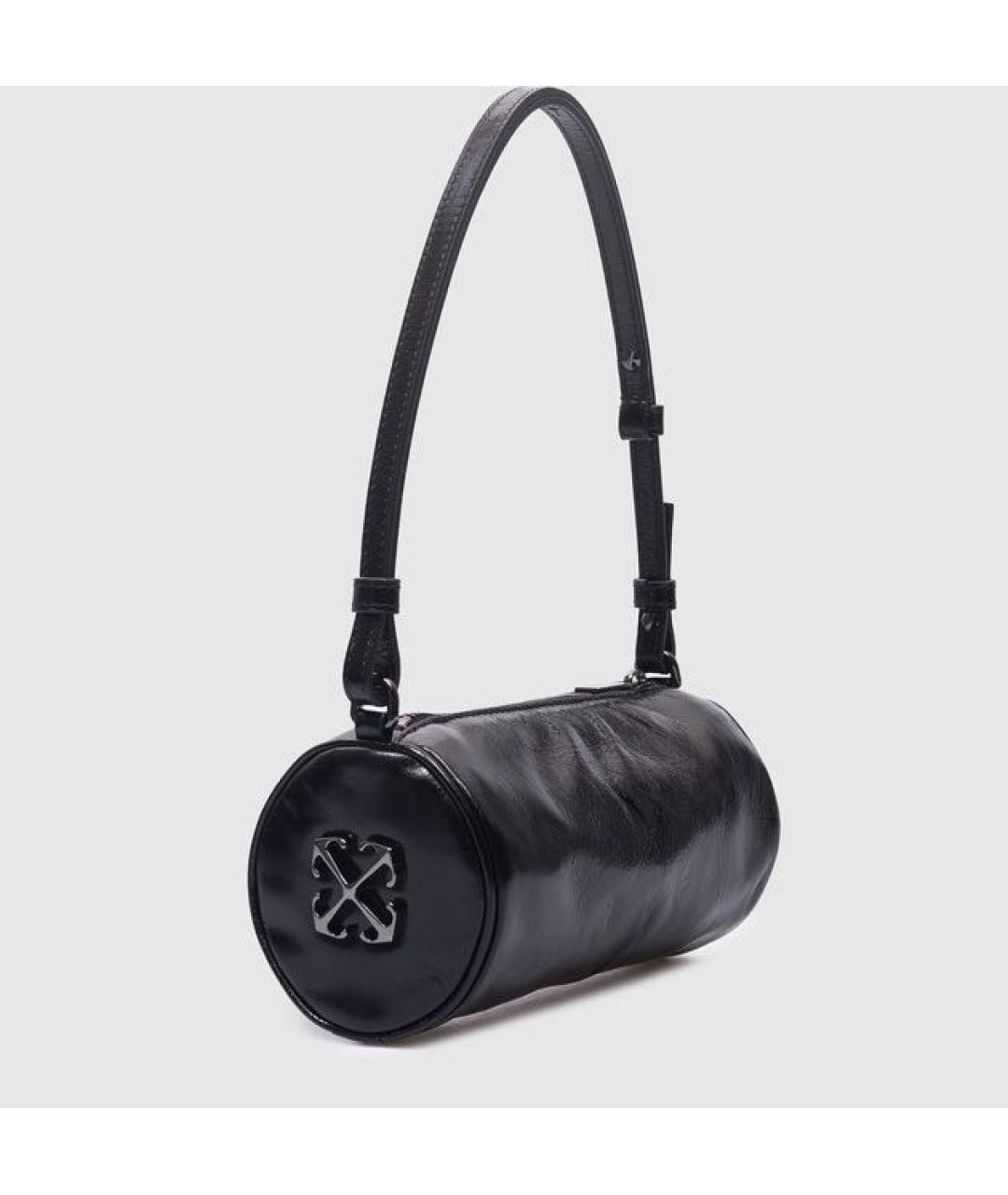 OFF-WHITE Черная кожаная сумка через плечо, фото 9