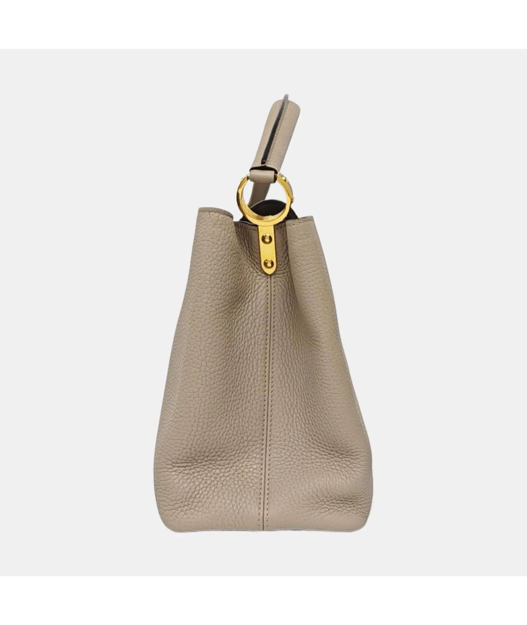 LOUIS VUITTON Бежевая кожаная сумка тоут, фото 2