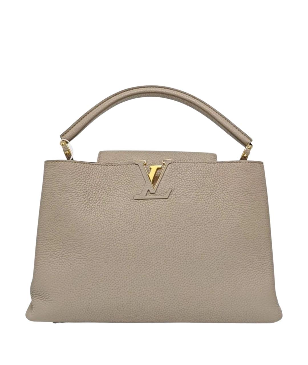 LOUIS VUITTON Бежевая кожаная сумка тоут, фото 1