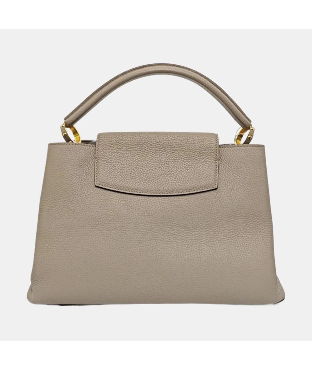 LOUIS VUITTON Бежевая кожаная сумка тоут, фото 4