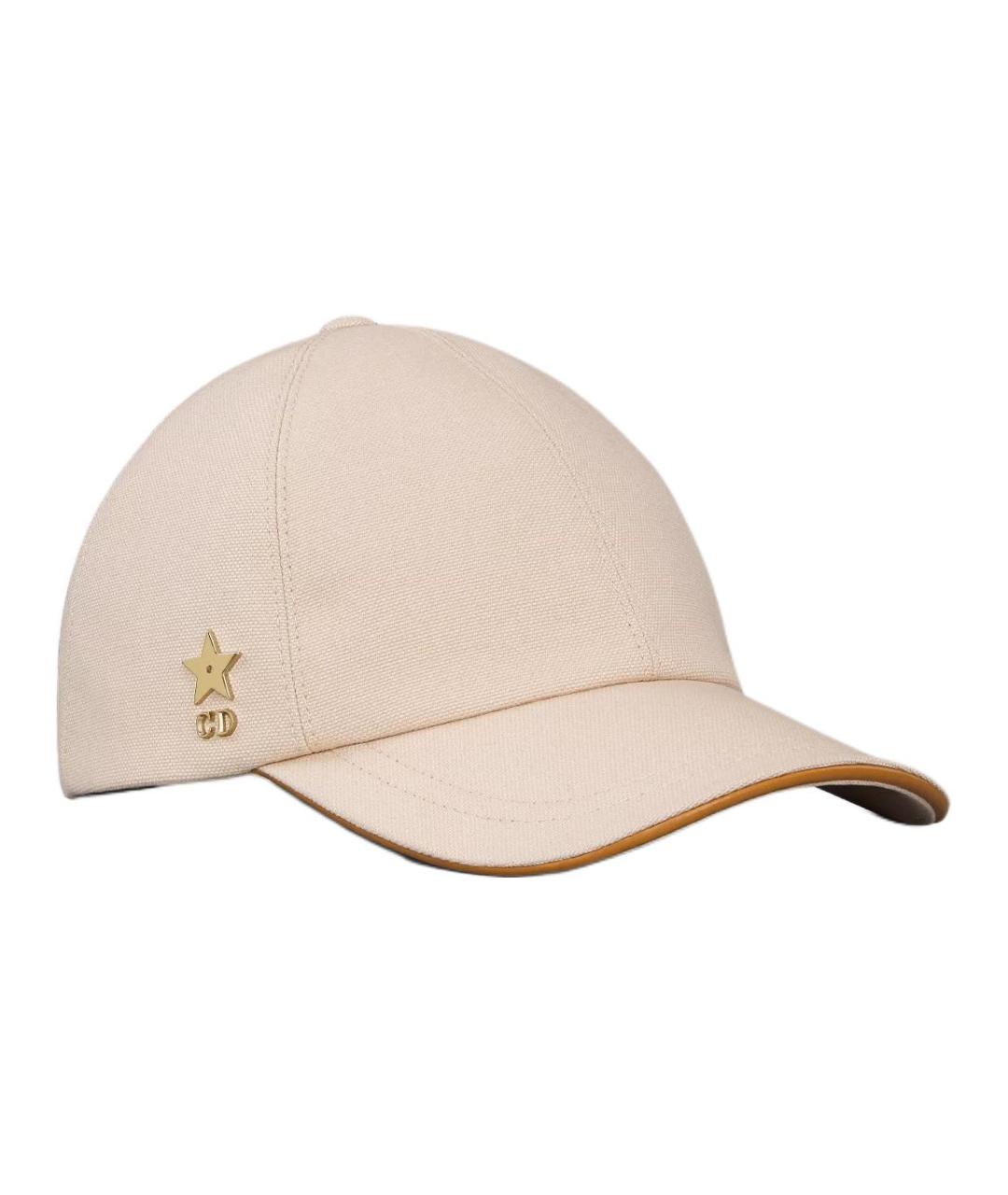 CHRISTIAN DIOR Бежевая хлопковая кепка, фото 2