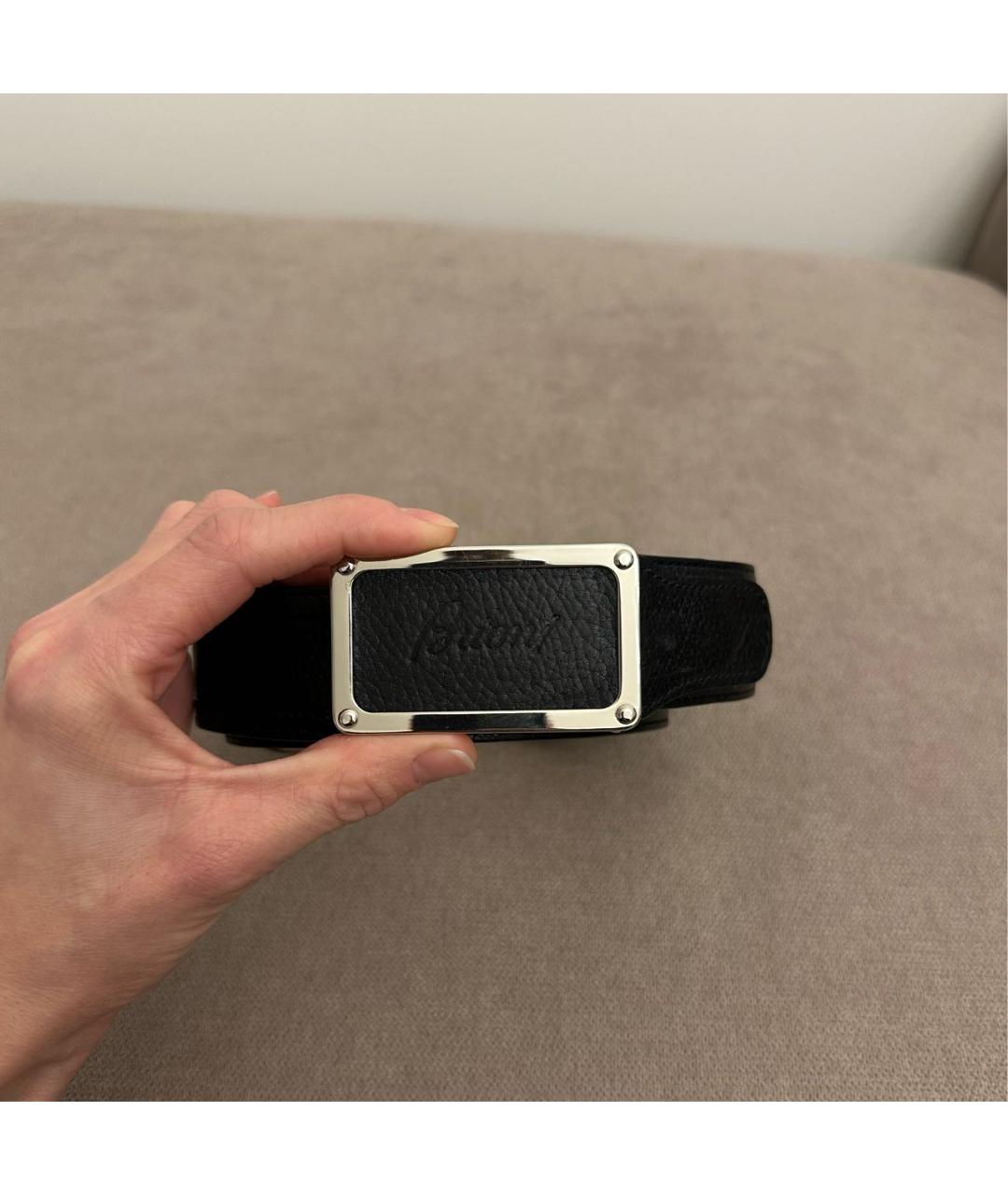 BRIONI Черный кожаный ремень, фото 4
