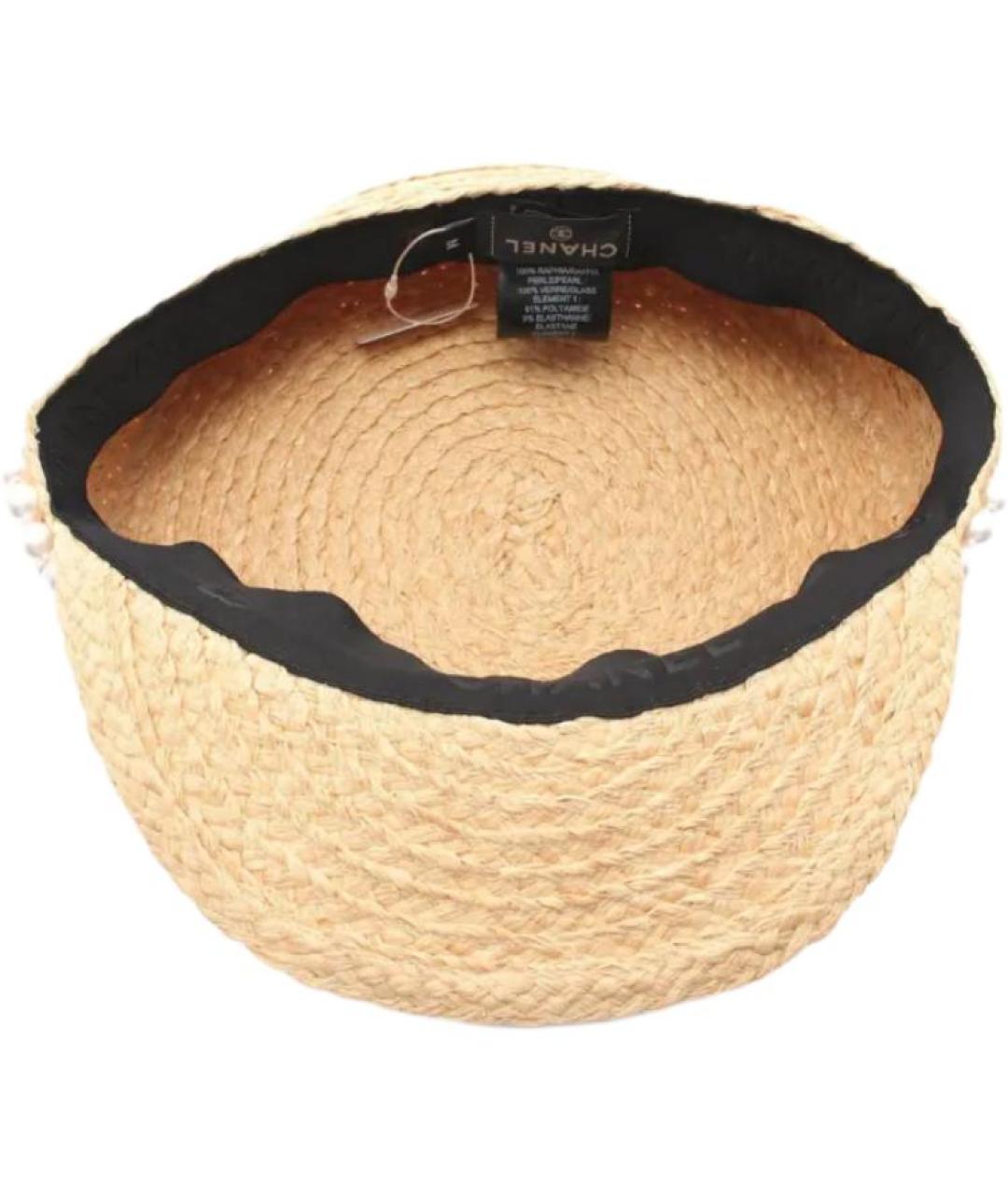 CHANEL Коричневая соломенная шляпа, фото 3