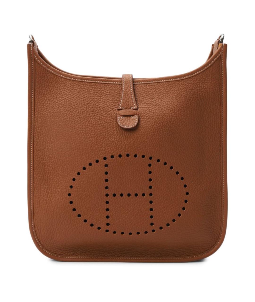 HERMES Коричневая кожаная сумка через плечо, фото 5