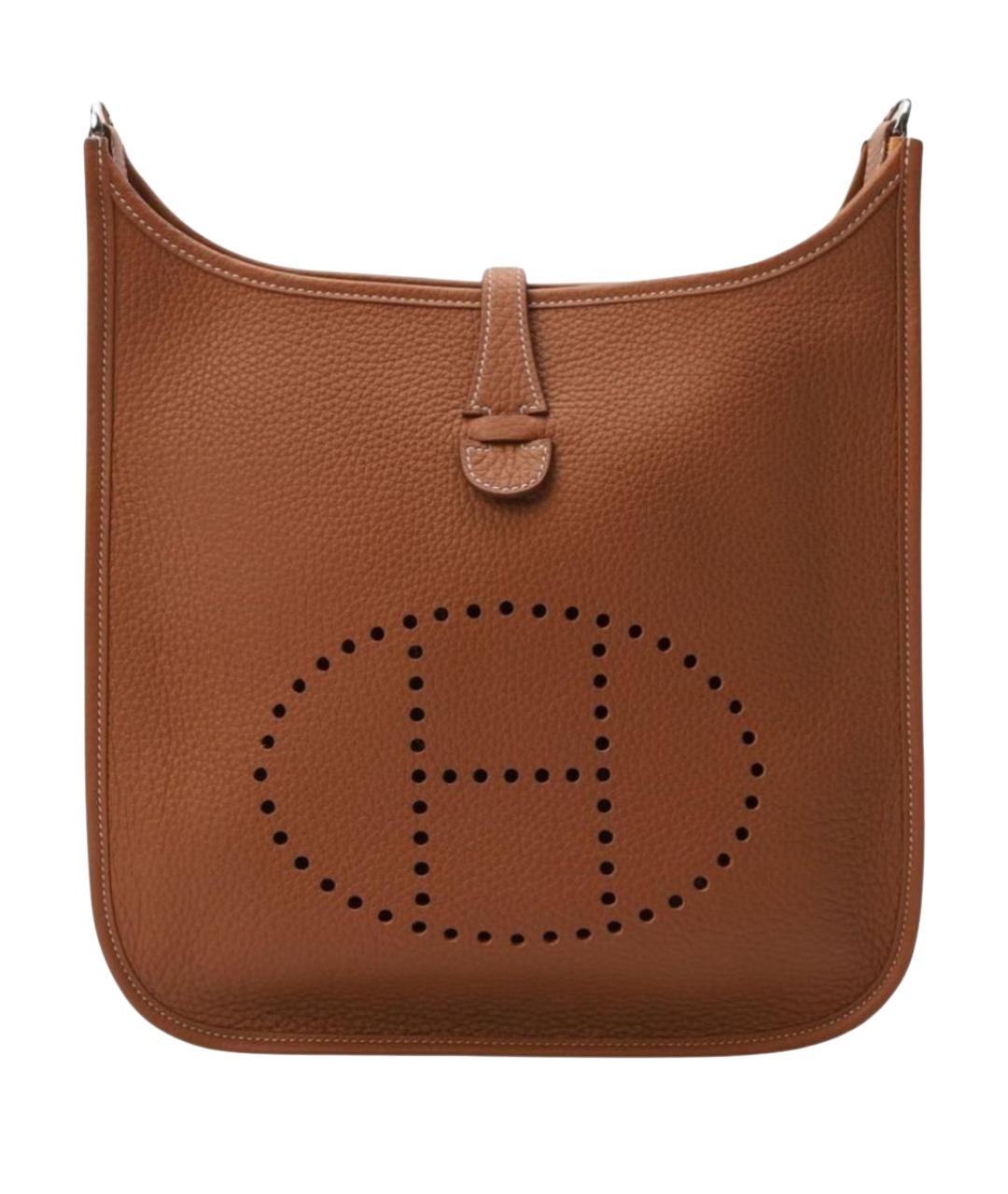 HERMES Коричневая кожаная сумка через плечо, фото 1