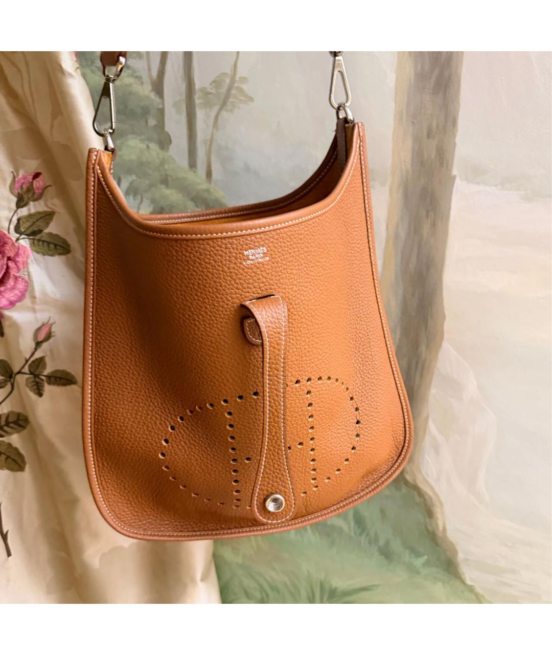 HERMES Коричневая кожаная сумка через плечо, фото 4