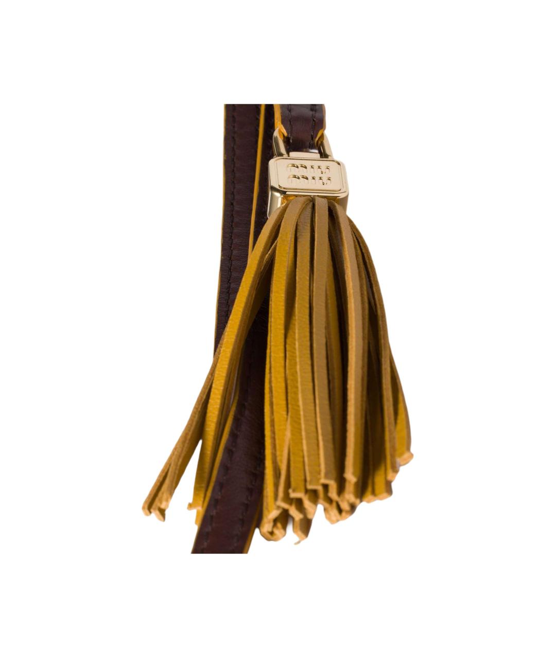 MIU MIU Коричневый брелок, фото 3