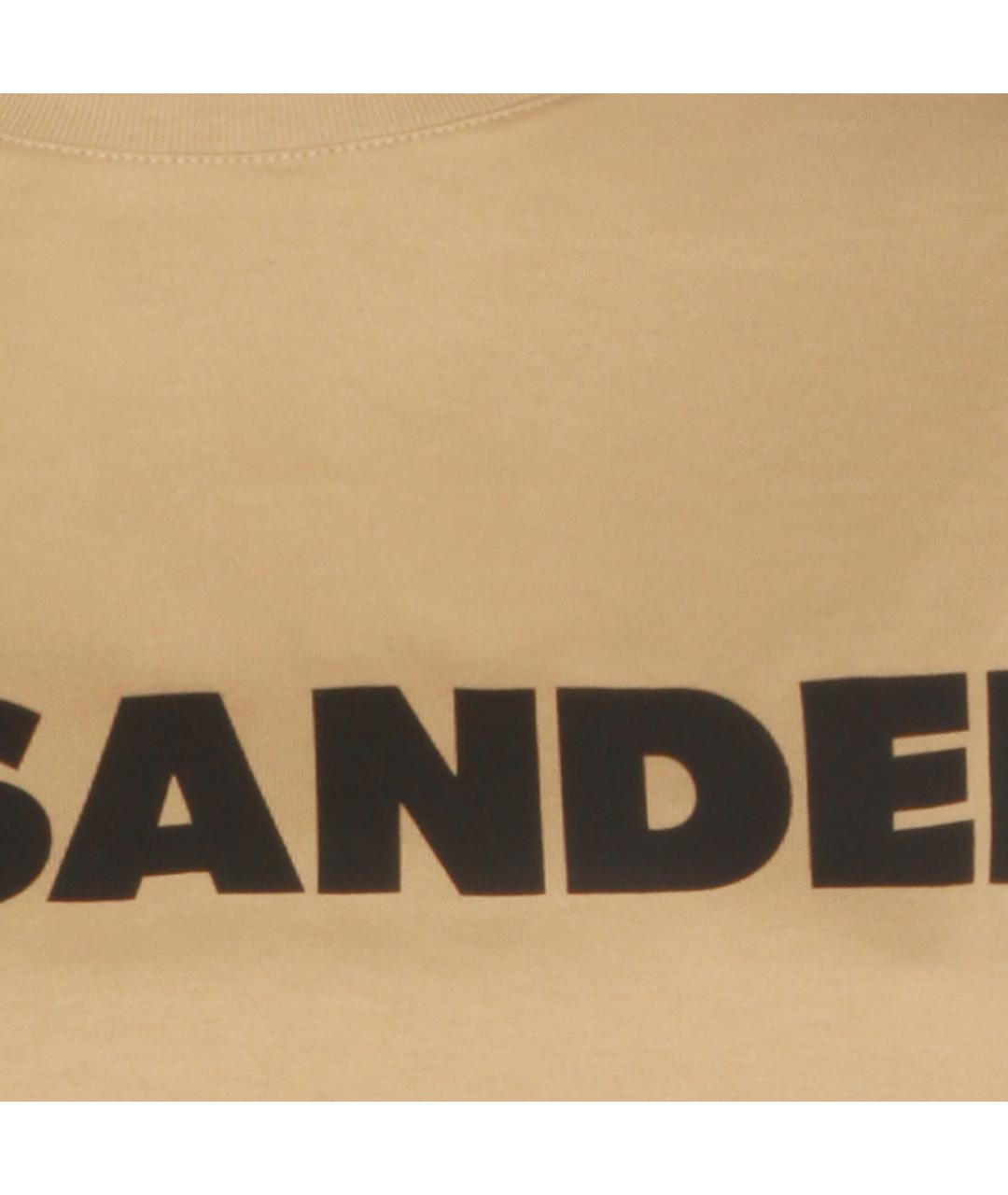 JIL SANDER Бежевая хлопковая футболка, фото 3