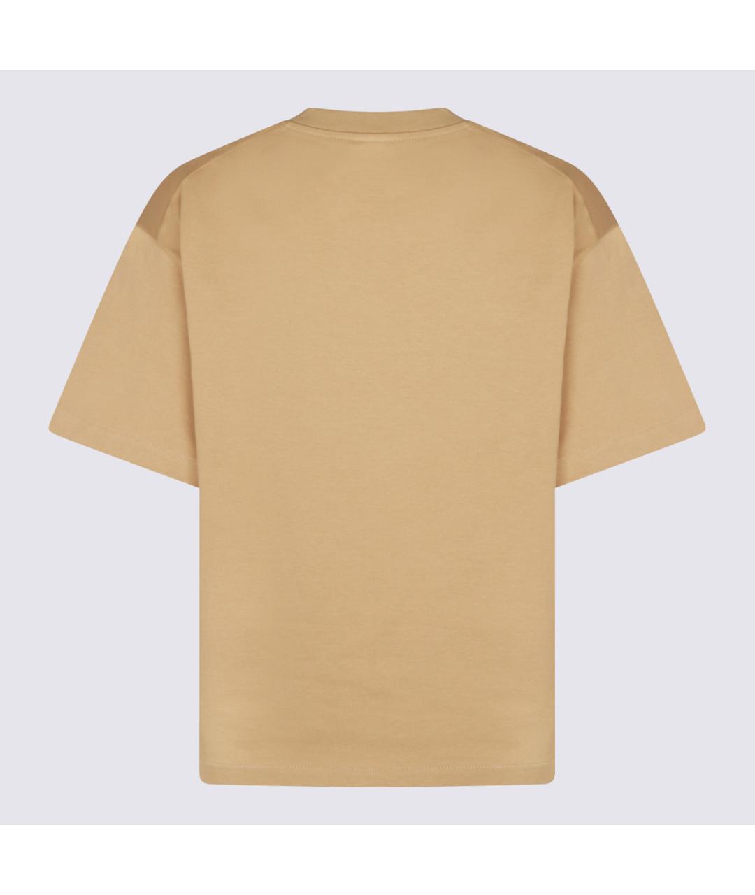 JIL SANDER Бежевая хлопковая футболка, фото 2