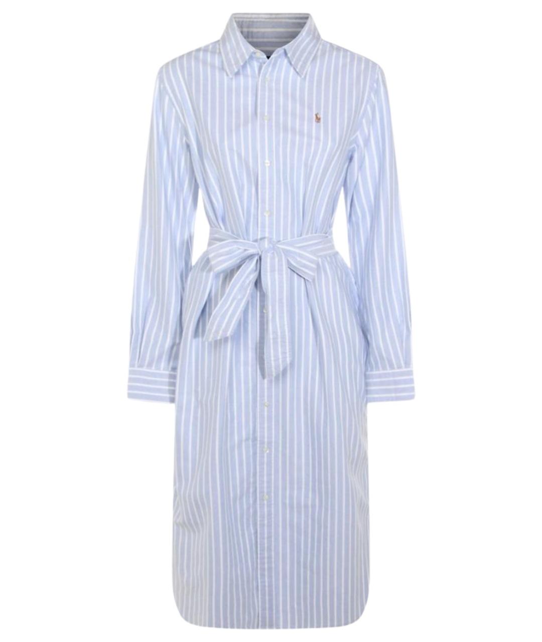 POLO RALPH LAUREN Голубое хлопковое повседневное платье, фото 1