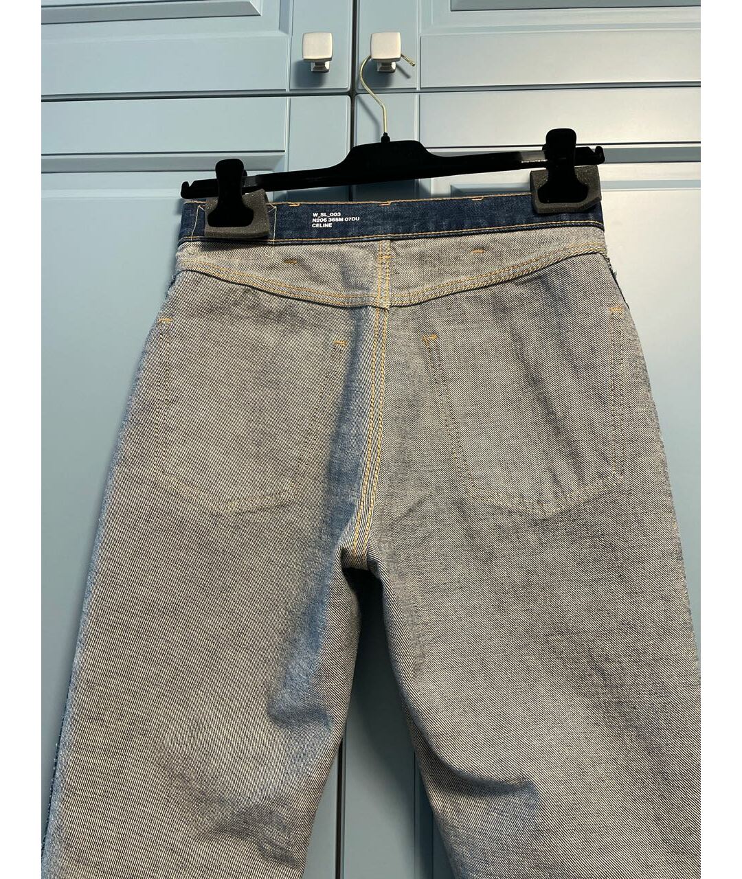 CELINE PRE-OWNED Синие хлопковые прямые джинсы, фото 3