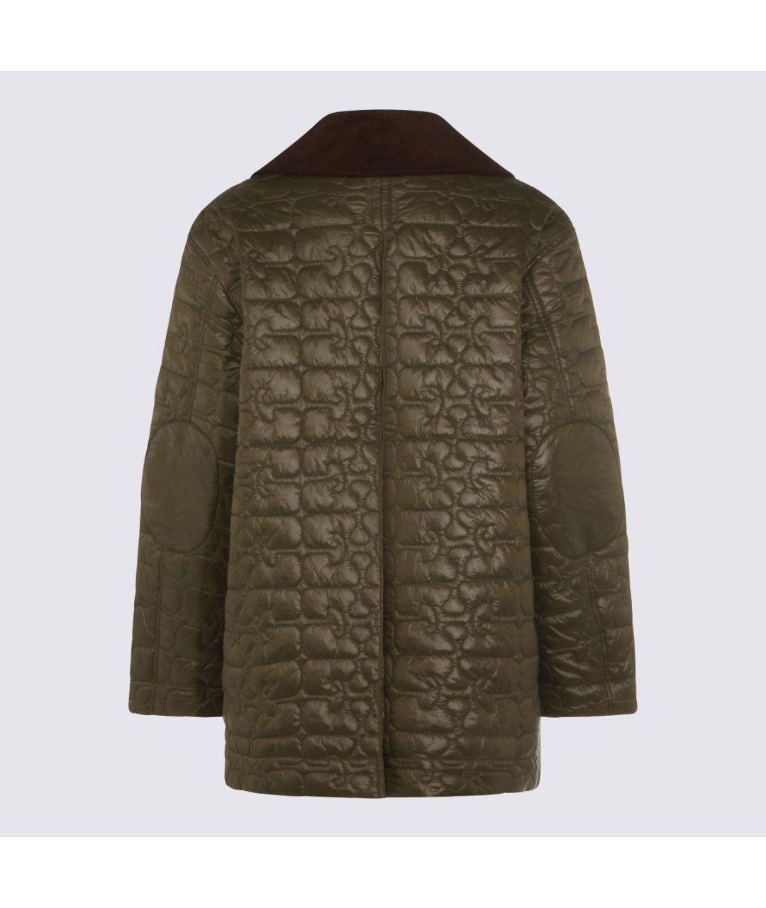 GANNI Хаки полиэстеровая куртка, фото 2