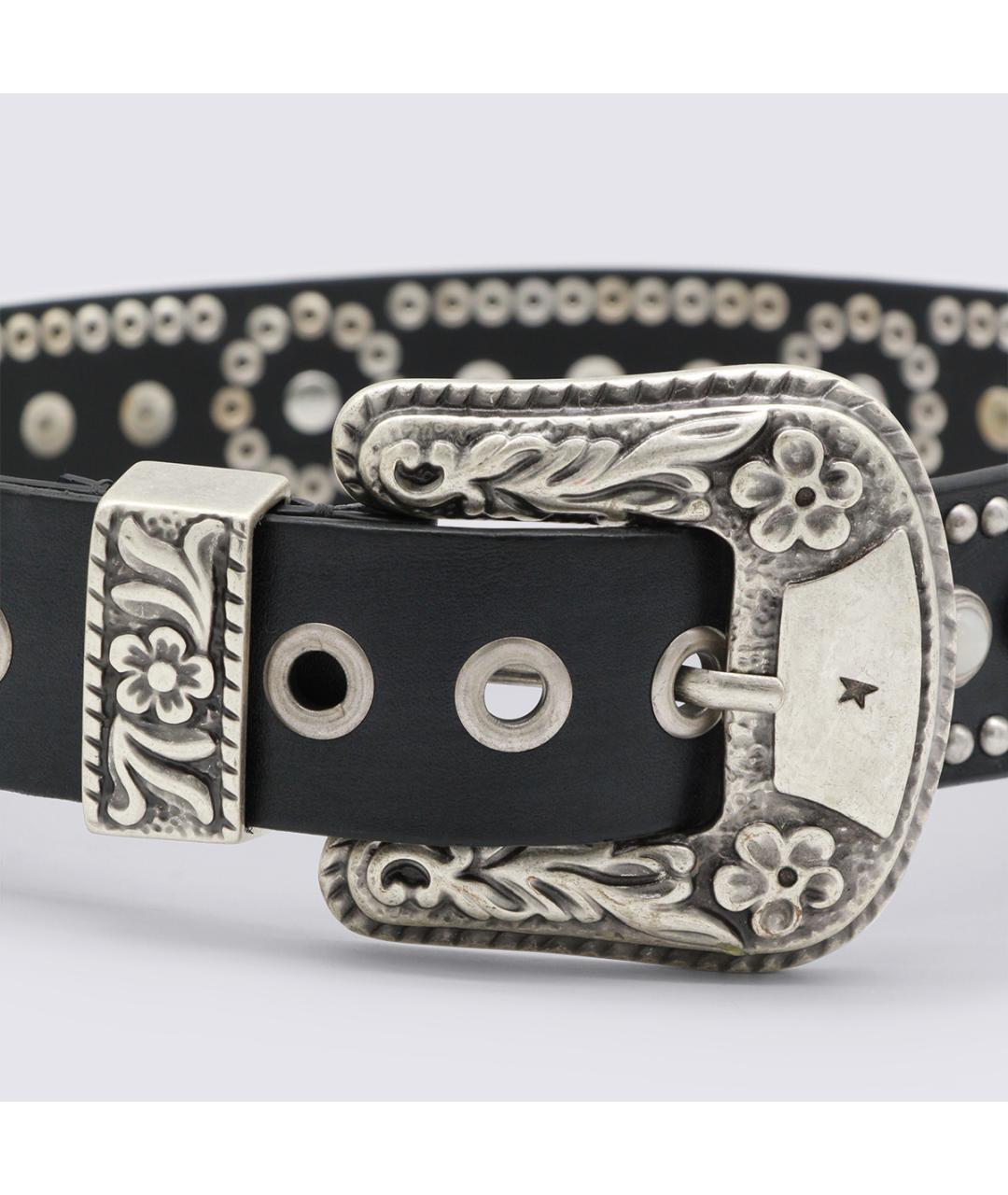 GOLDEN GOOSE DELUXE BRAND Черный кожаный ремень, фото 2