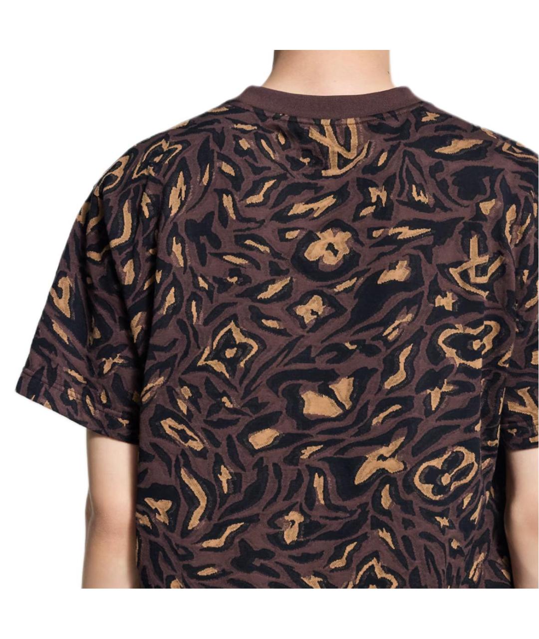 LOUIS VUITTON Коричневая хлопковая футболка, фото 5
